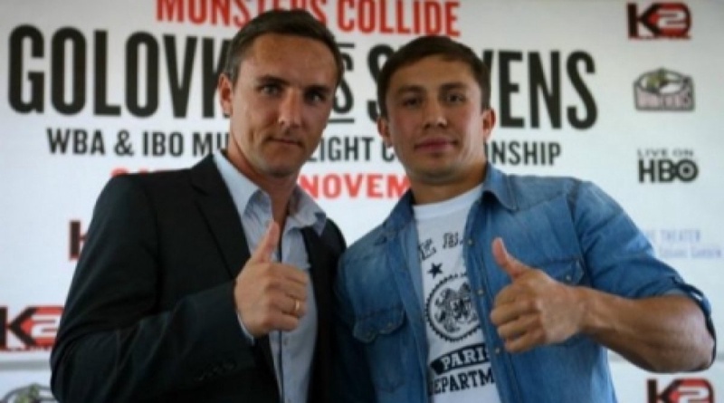 Manager Oleg German and Gennady Golovkin. Photo courtesy of allboxing.ru 