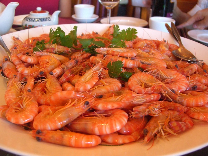 White boiled shrimp. Photo courtesy of wikipedia.org