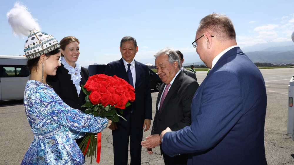 UN Secretary-General António Guterres arrives in Almaty