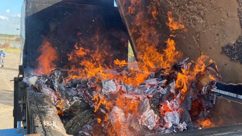 15,000 turkish flowers burned in Astana, Kazakhstan