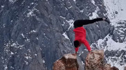 Kazakhstani acrobat performs daring stunts in Almaty mountains