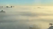 Thick fog blanketed Astana