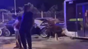 Four injured in bus and car collision in Almaty