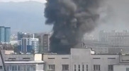 Thick black smoke from fire in central Almaty alarms residents